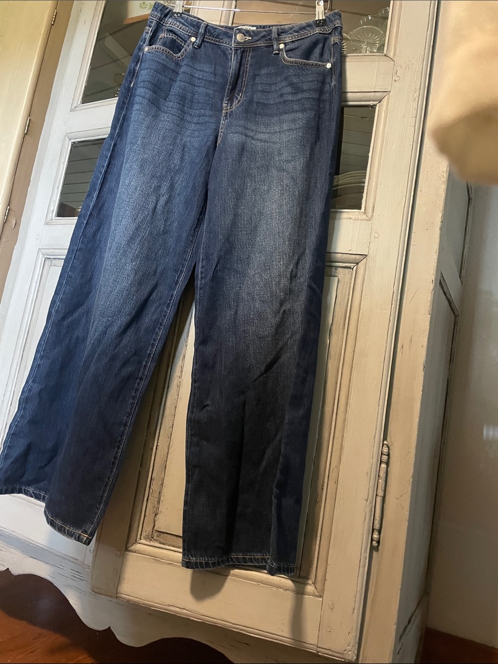 Roxy Wide-Leg Denim Jeans in Dark Blue